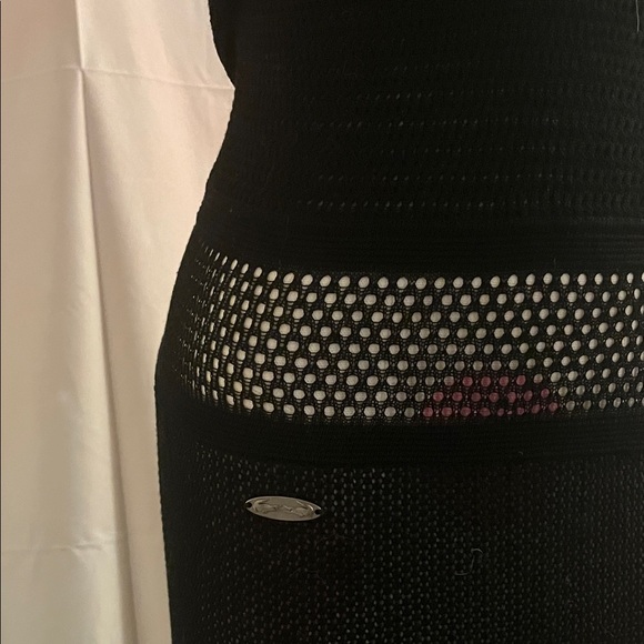 Lacoste + Malandrino Black Knit Maxi Dress M – Designer Collab, Semi-Sheer - Picture 4 of 7